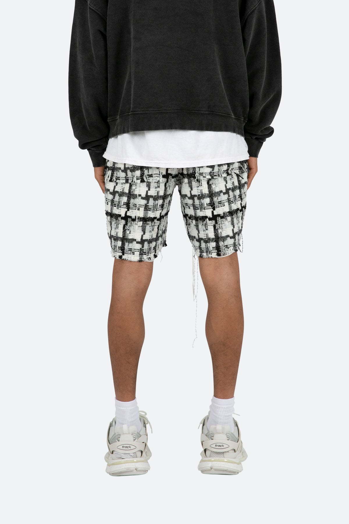 Raw Edge Shorts - Black/White