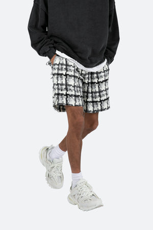 Raw Edge Shorts - Black/White