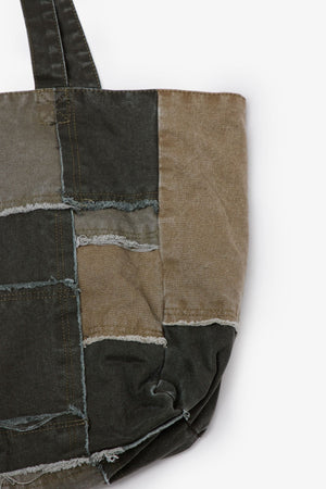 Reconstructed Canvas Tote Bag - Olive