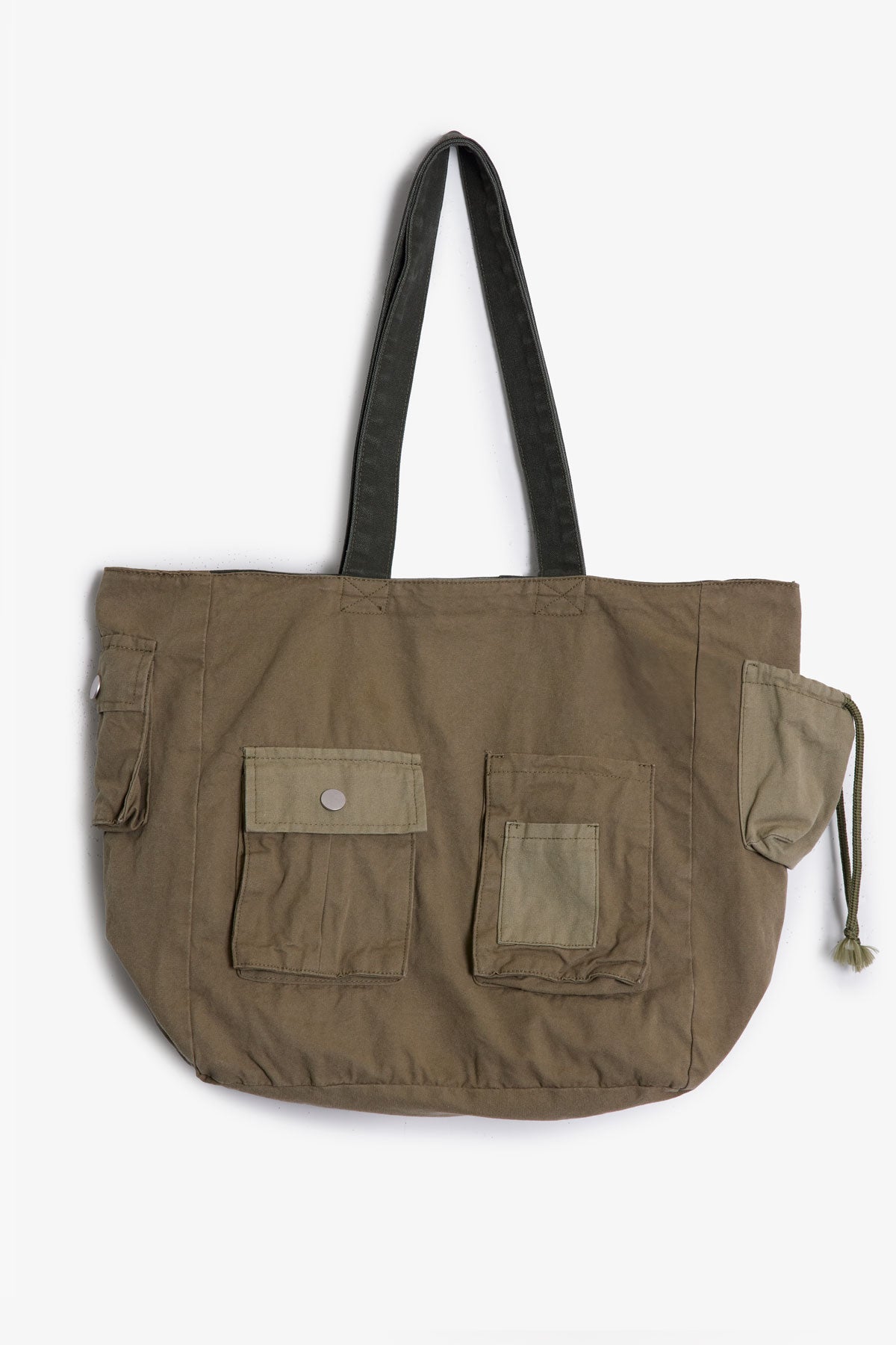 Reconstructed Canvas Tote Bag - Olive