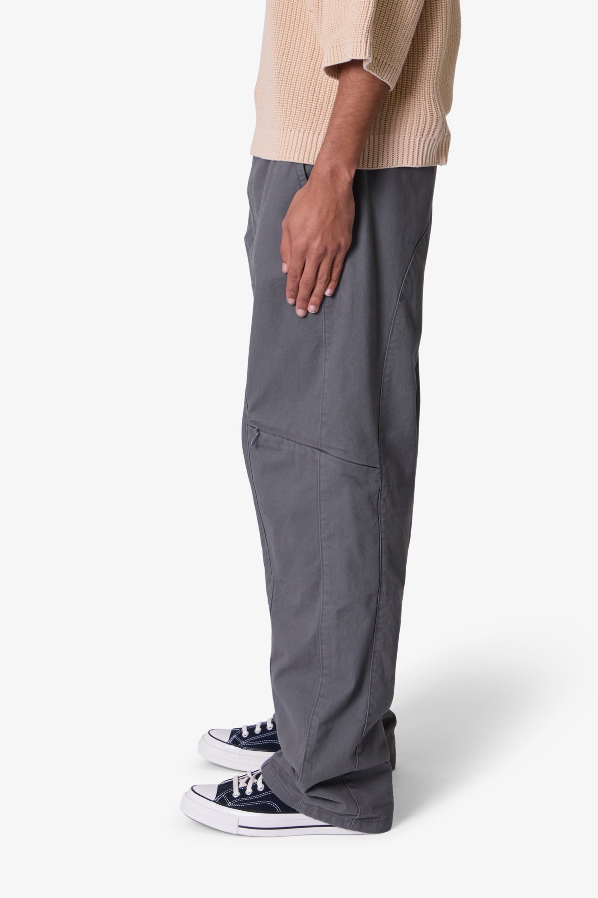 Secret Zipper Cargo Pants - Grey