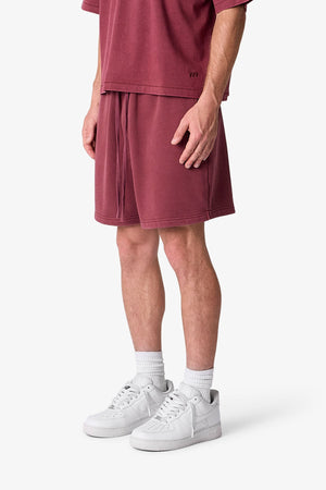 Short Sweatshorts - Washed Maroon