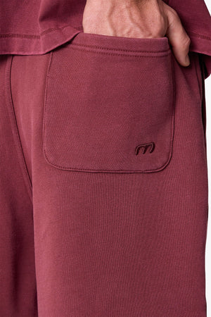 Short Sweatshorts - Washed Maroon