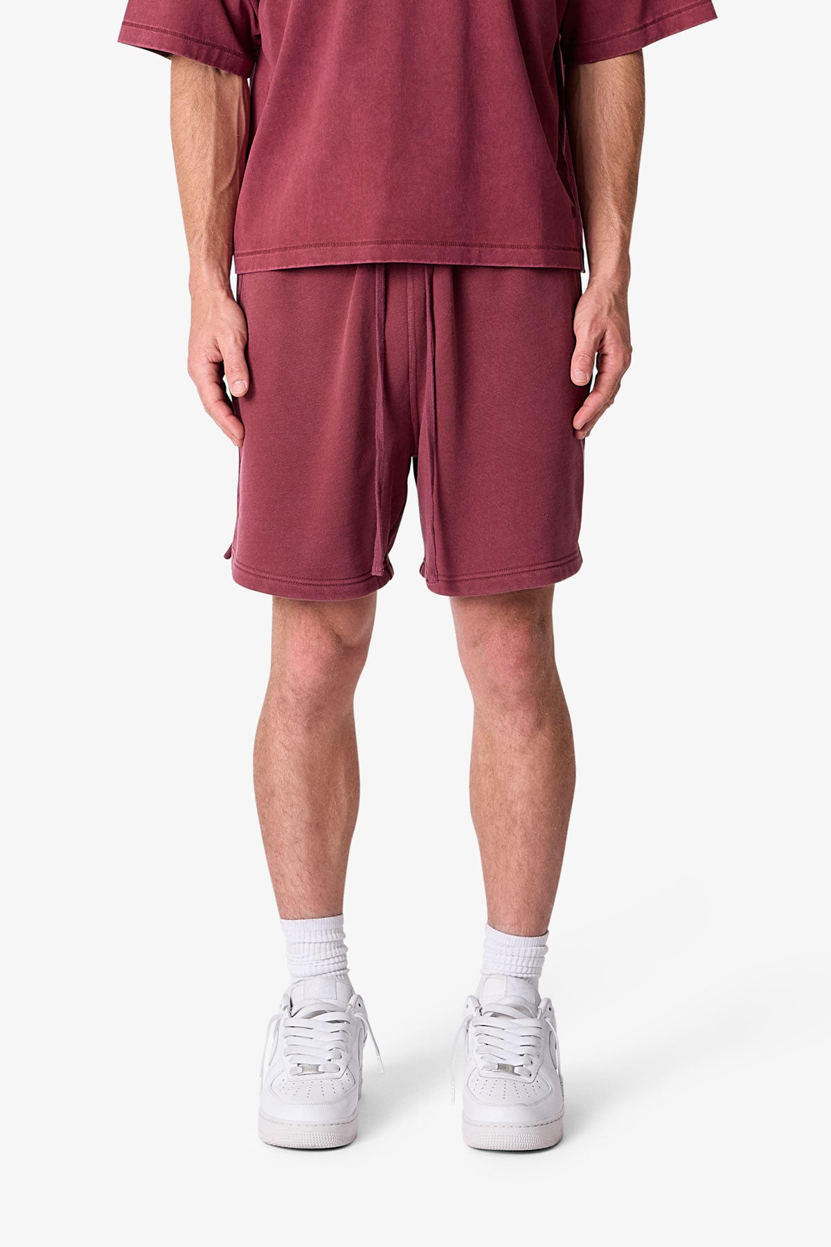 Short Sweatshorts - Washed Maroon