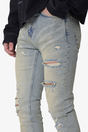 Shredded Skinny Denim - Blue