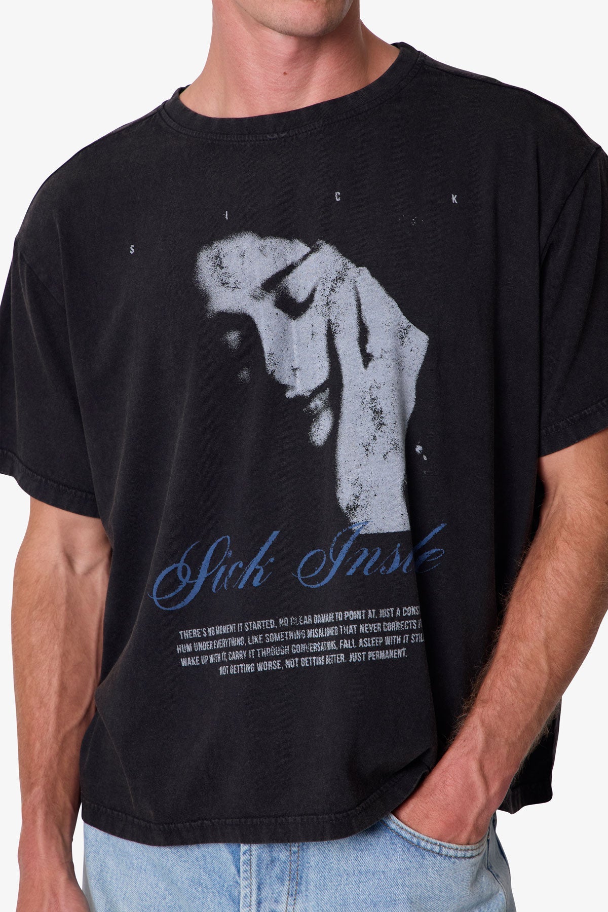 Sick Inside Tee - Washed Black