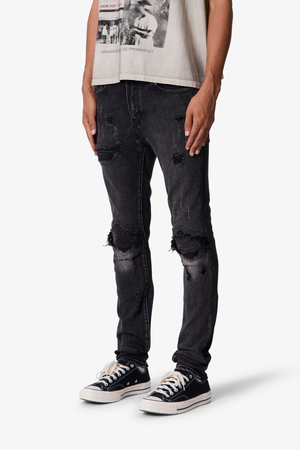 Skinny Distressed Moto Denim - Black