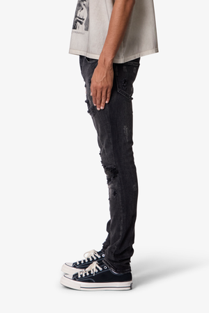 Skinny Distressed Moto Denim - Black