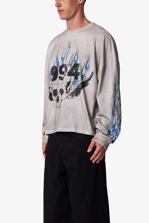 Skull Wing L/S Tee - White