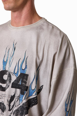 Skull Wing L/S Tee - White