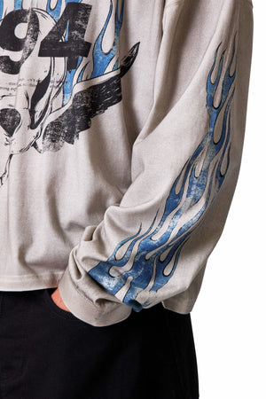 Skull Wing L/S Tee - White