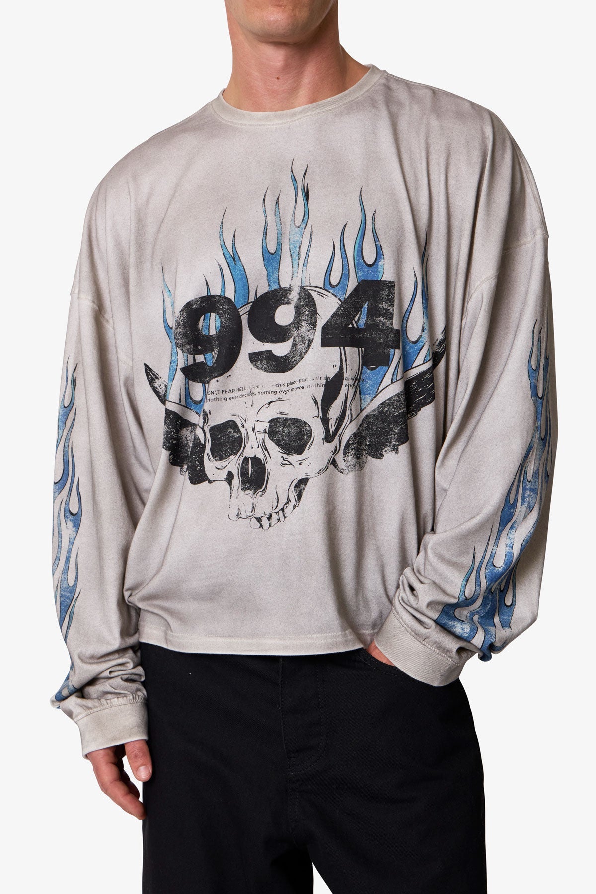 Skull Wing L/S Tee - White