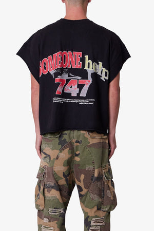 Snake Cutoff Tee - Vintage Black