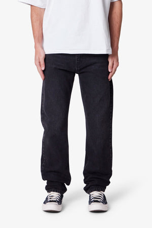 Straight Denim - Stone Wash Black