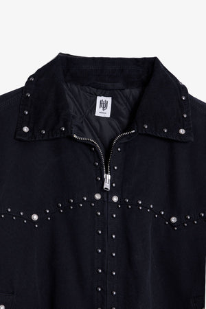 Studded Work Jacket - Washed Black