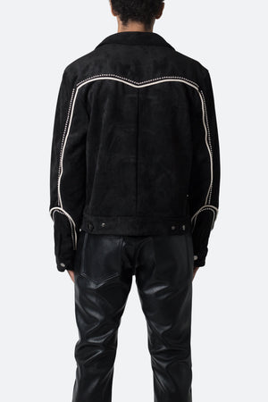 Suede Collared Jacket - Black