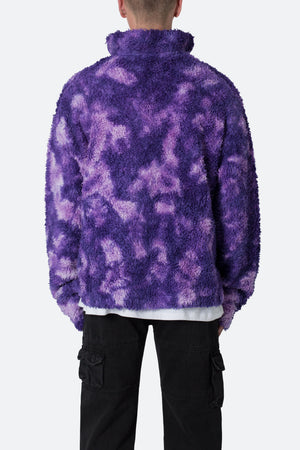 Tie Dye Sherpa Pullover - Purple
