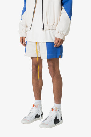 Twill Racing Shorts - Blue/Natural