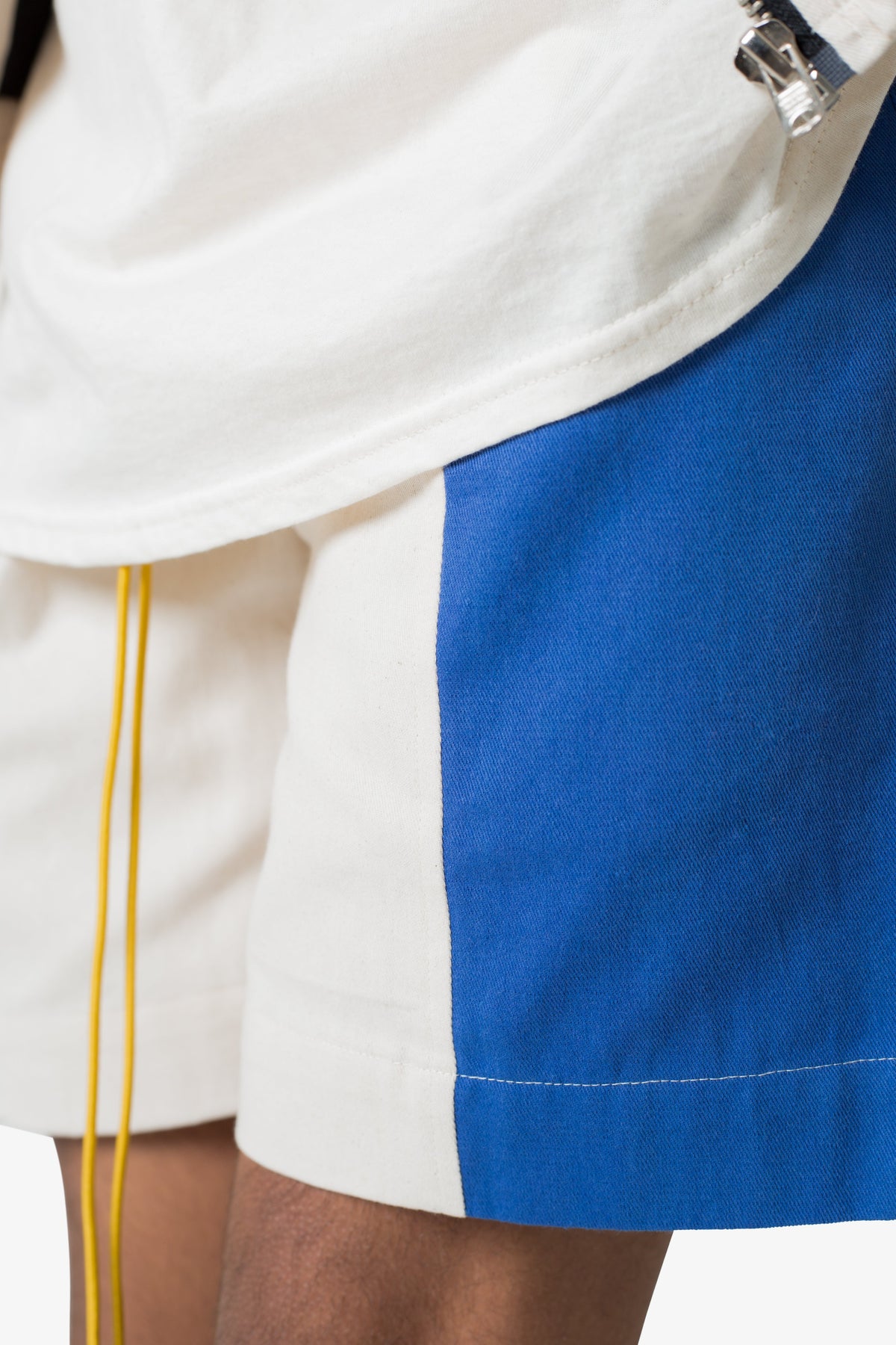 Twill Racing Shorts - Blue/Natural