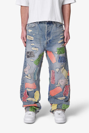 Ultra Baggy Bandana Patch Denim - Blue/Multi