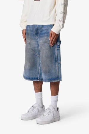 Ultra Baggy Carpenter Shorts - Washed Blue