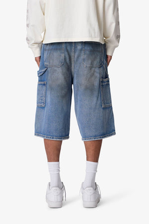 Ultra Baggy Carpenter Shorts - Washed Blue