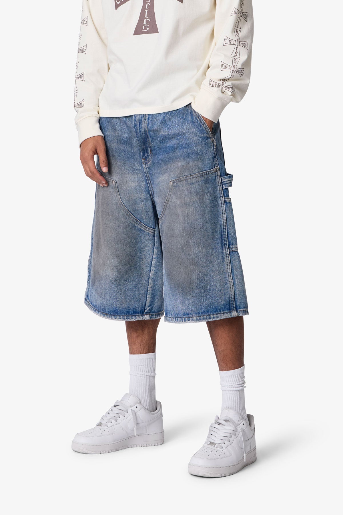 Ultra Baggy Carpenter Shorts - Washed Blue