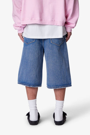 Ultra Baggy Denim Shorts - Medium Blue