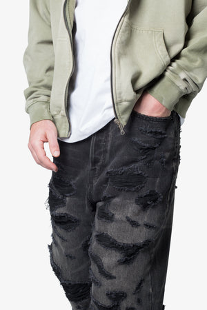 Ultra Baggy Distressed Denim - Vintage Black