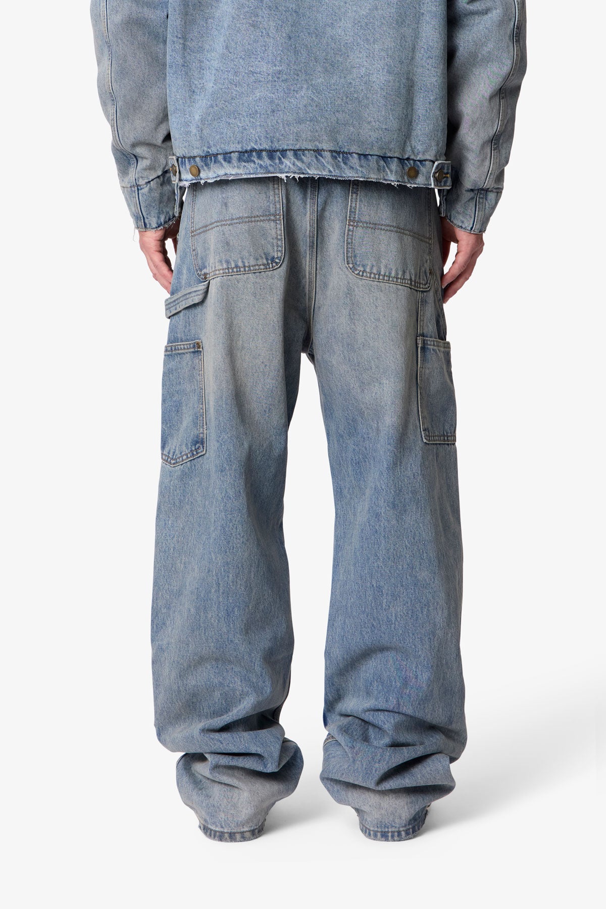 Ultra Baggy Distressed Work Denim - Vintage Blue