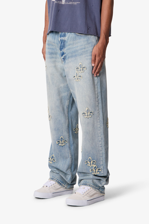 Ultra Baggy Fleur Denim - Blue