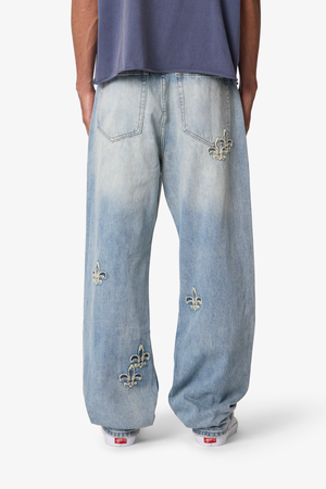 Ultra Baggy Fleur Denim - Blue