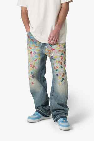 Ultra Baggy Multi Asterisk Denim - Blue/Multi