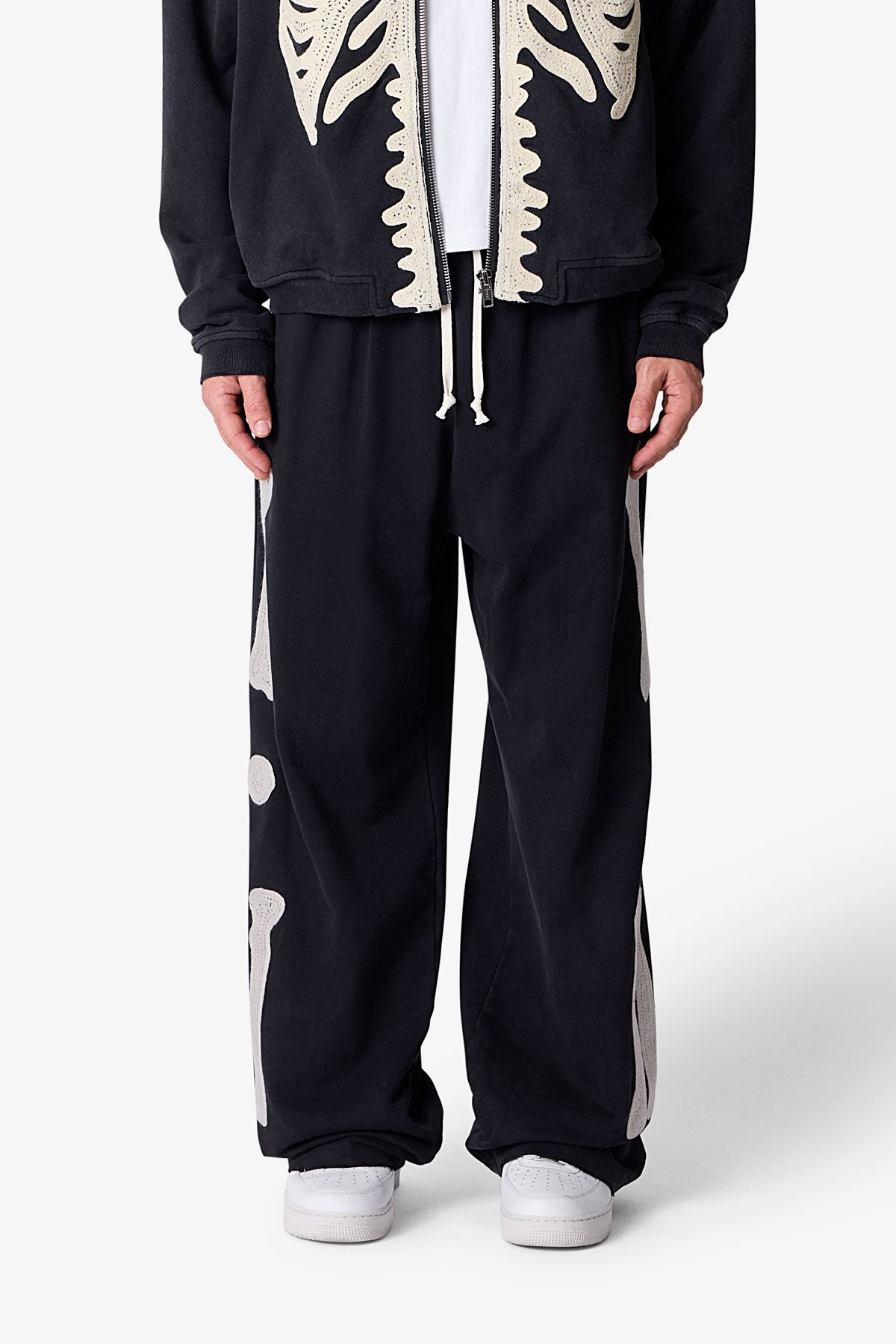 Ultra Baggy Skeleton Sweatpants - Washed Black