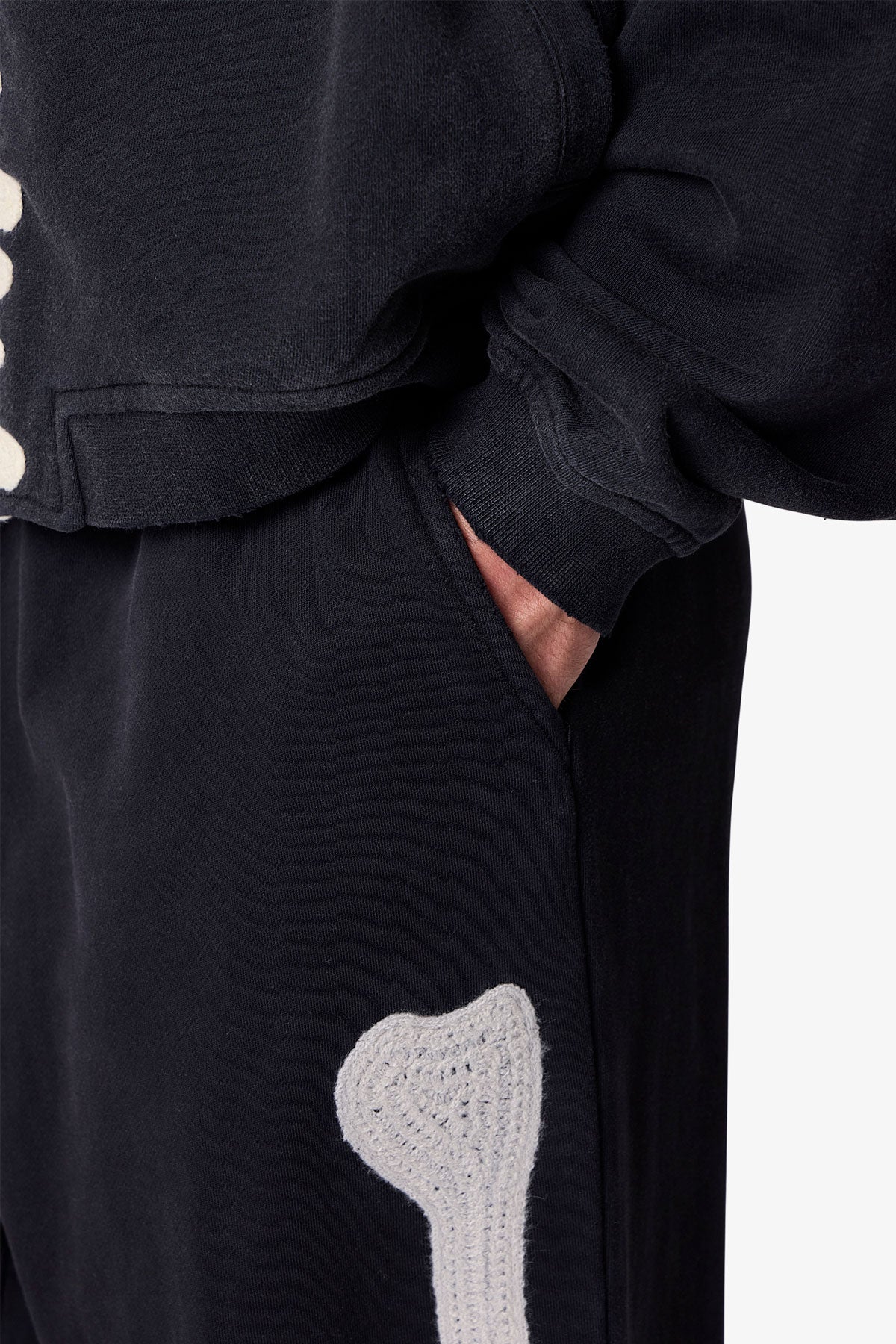 Ultra Baggy Skeleton Sweatpants - Washed Black