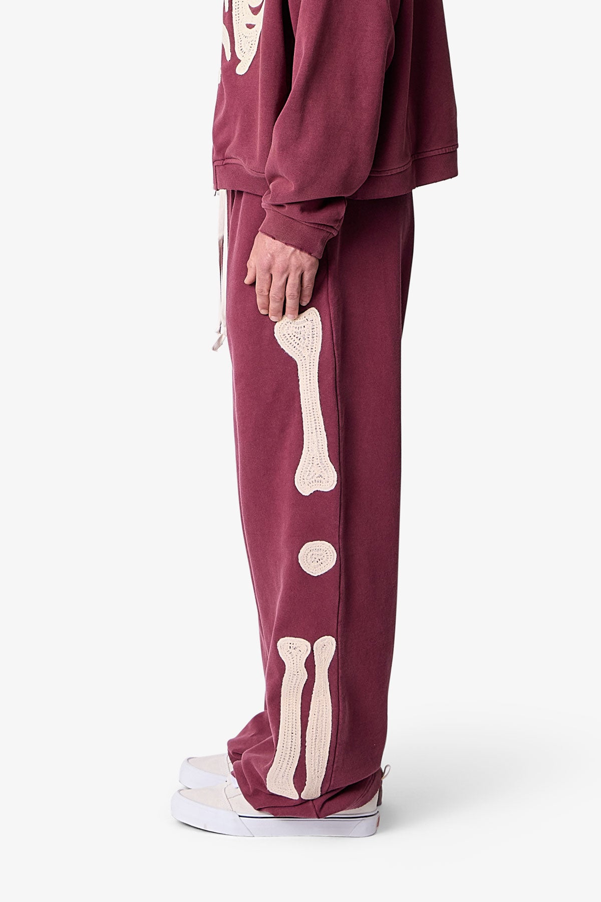 Ultra Baggy Skeleton Sweatpants - Washed Red