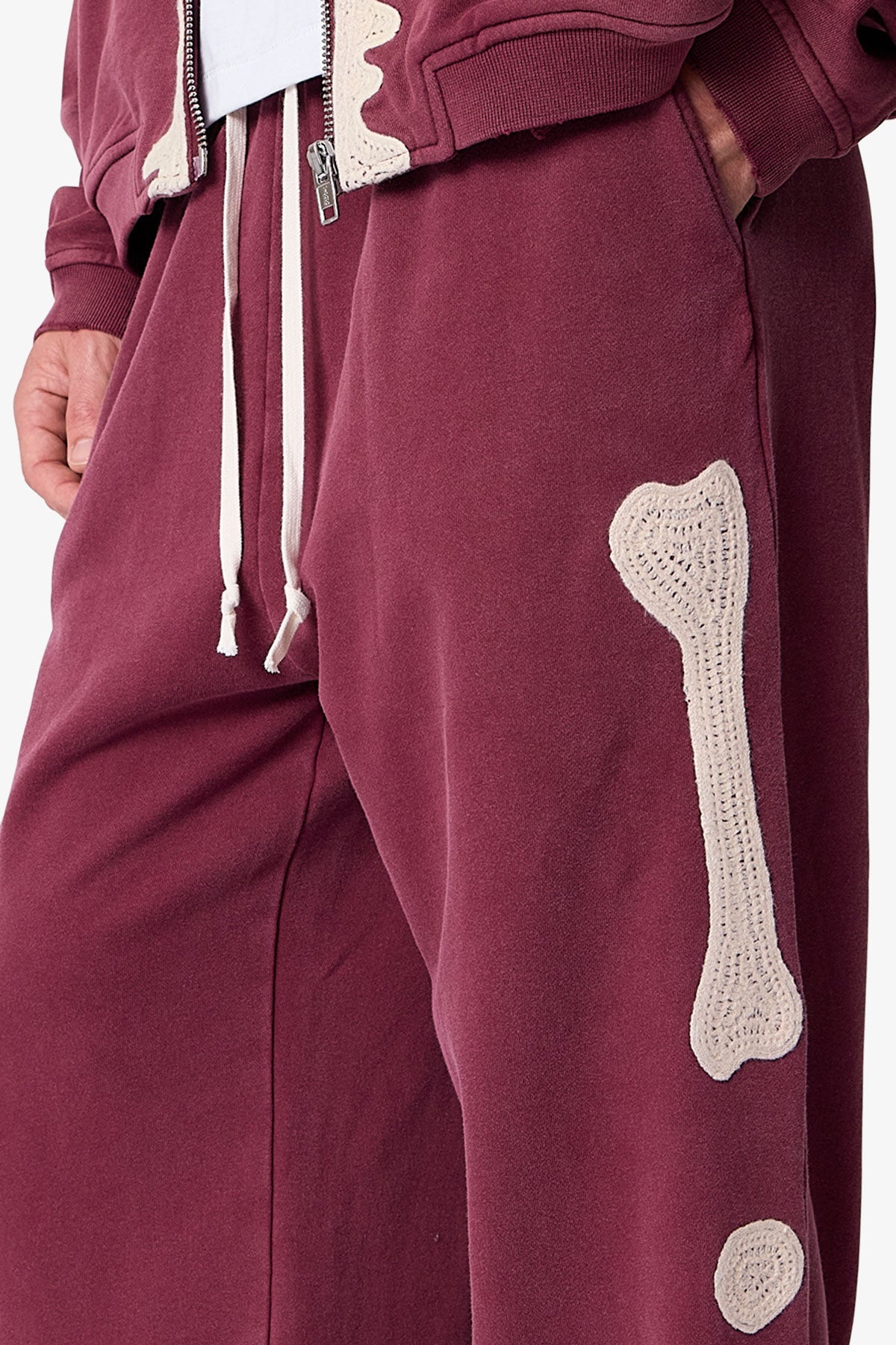 Ultra Baggy Skeleton Sweatpants - Washed Red