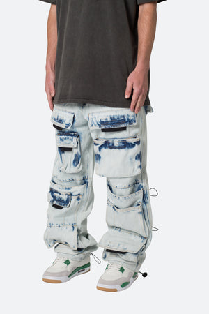 Ultra Baggy Spray Cargo Denim - Blue