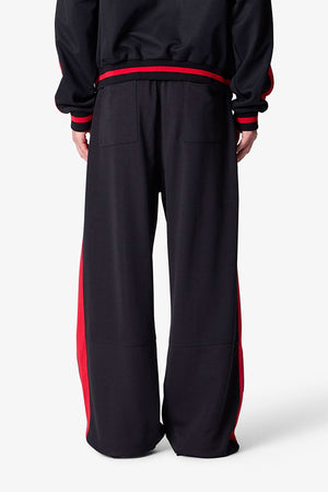 Ultra Baggy Track Pants - Black/Red