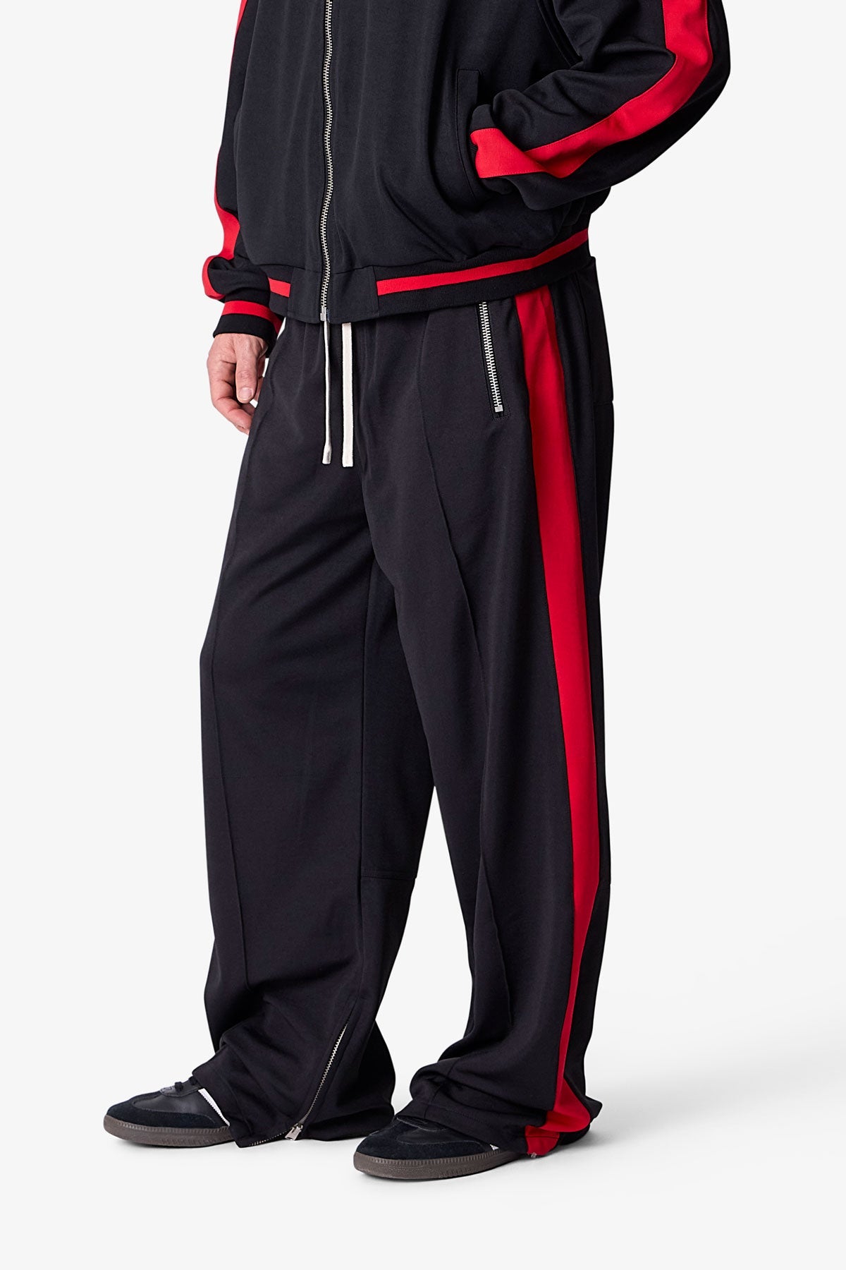 Ultra Baggy Track Pants - Black/Red