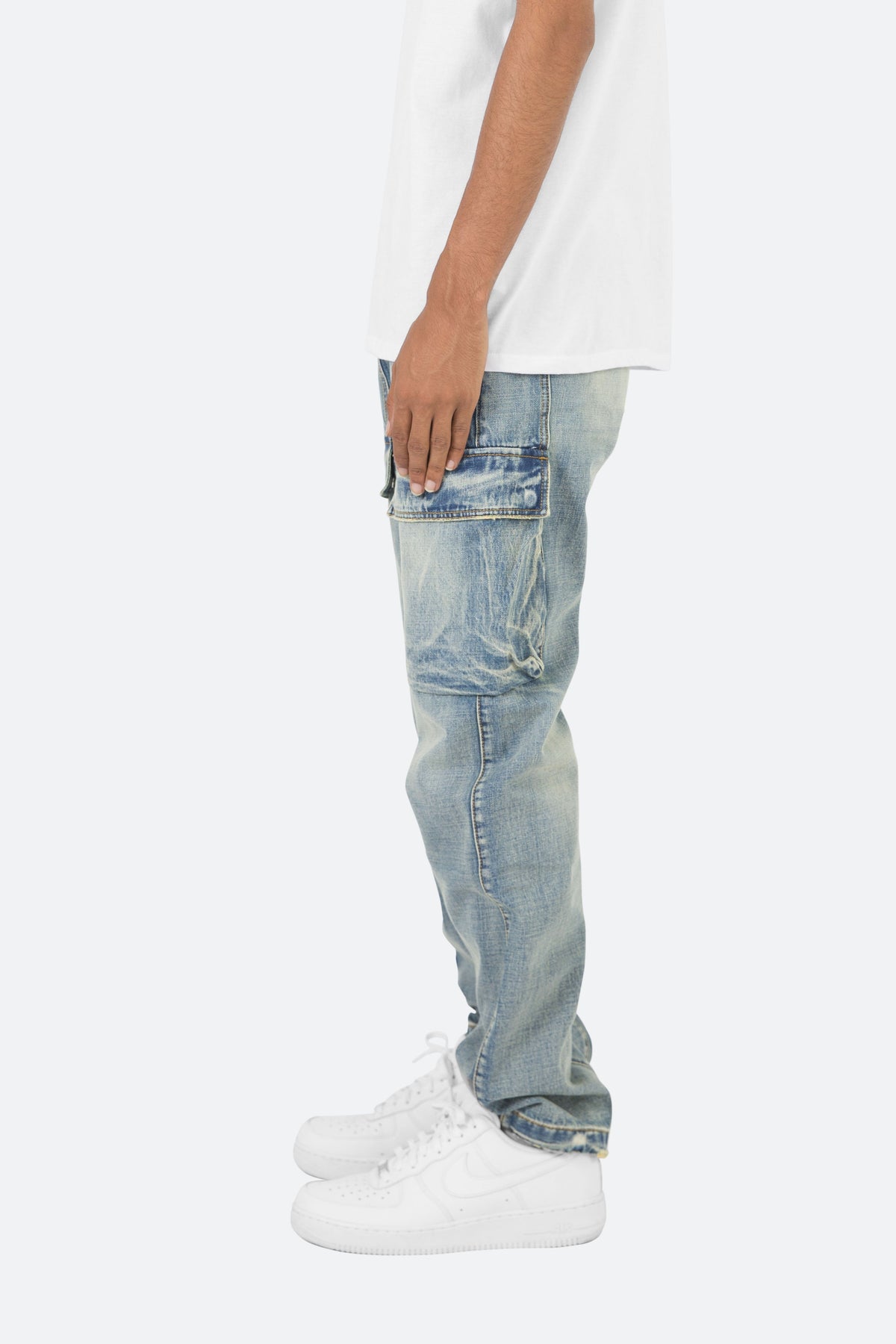 V216 Cargo Baggy Denim - Vintage Blue