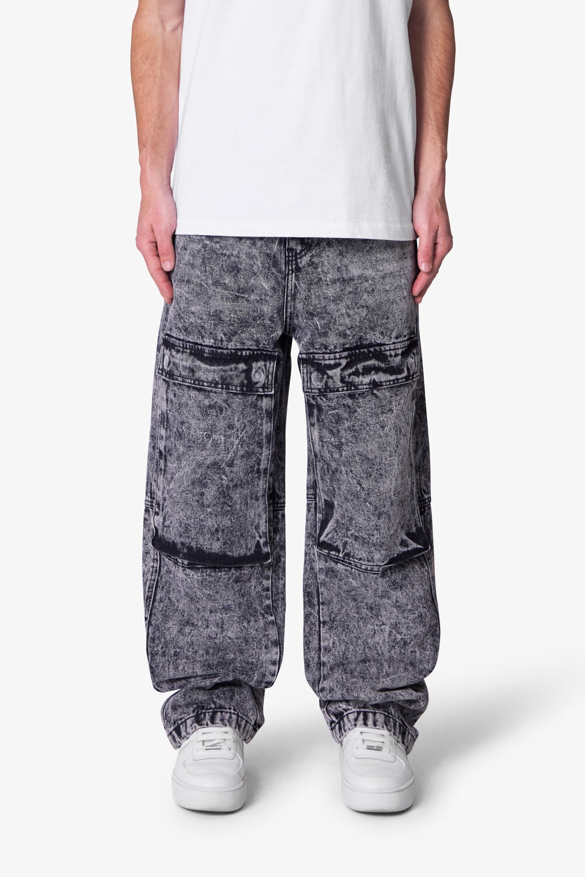 V741 Front Washed Cargo Denim - Grey