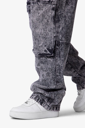 V741 Front Washed Cargo Denim - Grey