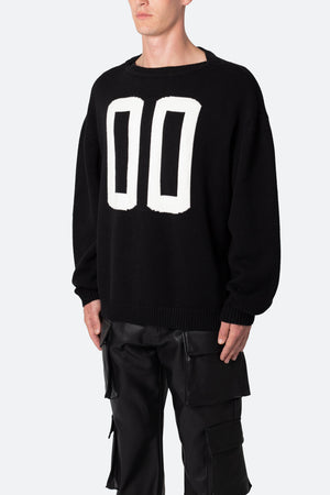 Varsity Knit Sweater - Black