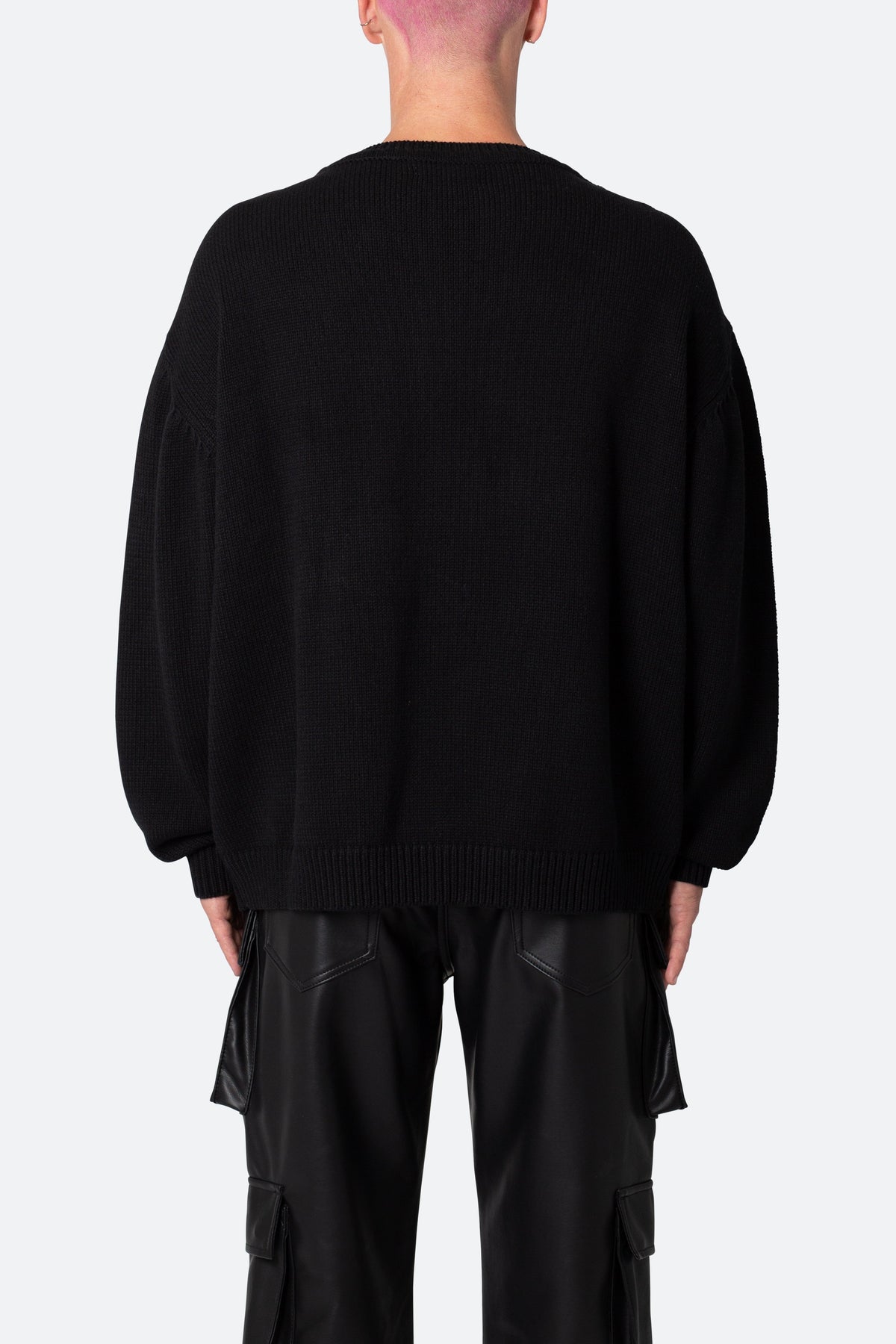 Varsity Knit Sweater - Black