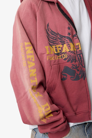 Washed Infantry Hoodie - Red