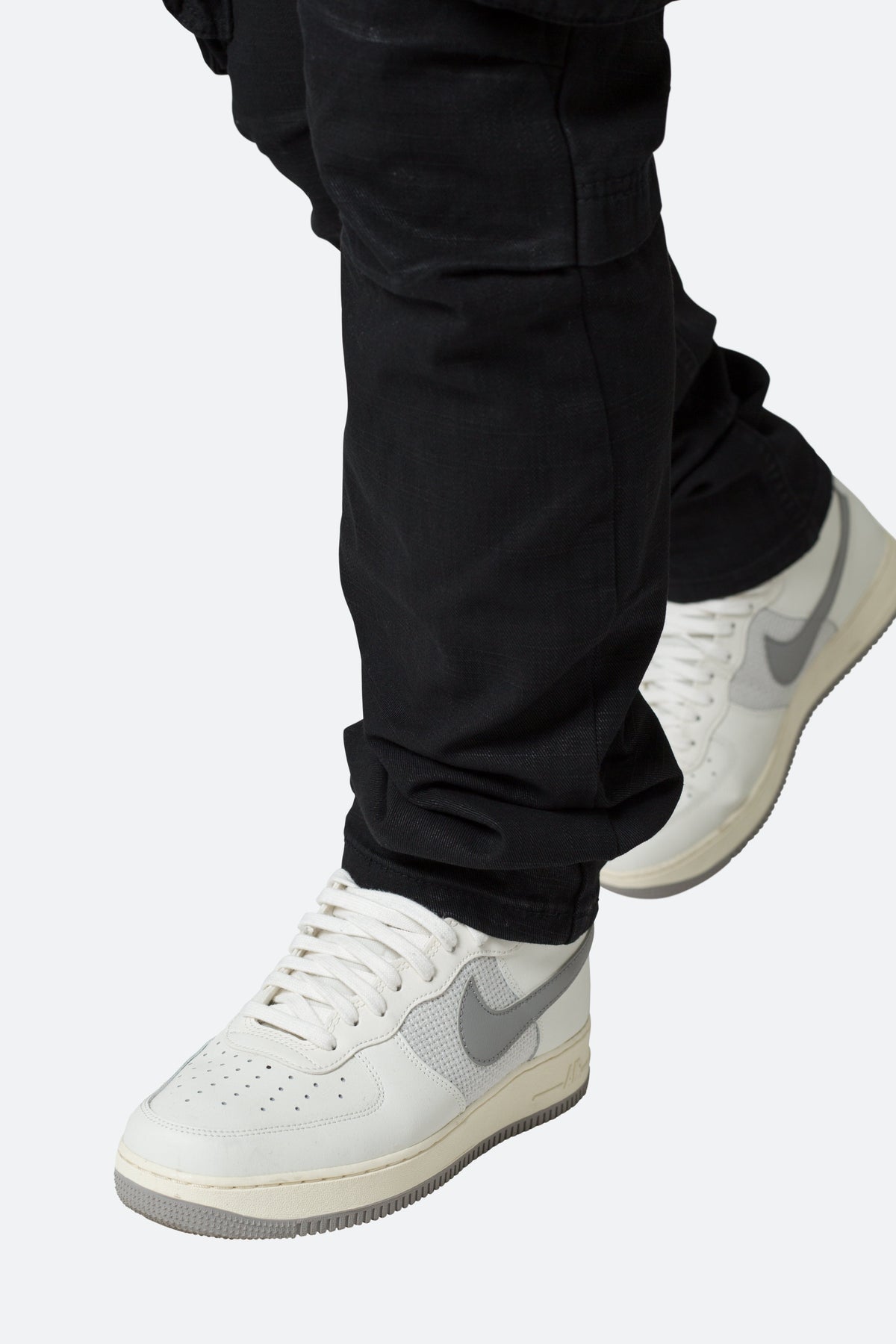 Waxed Denim Cargo Pants - Black