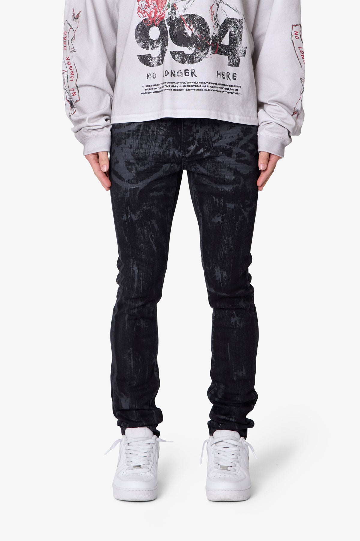 Waxed Skinny Denim - Black