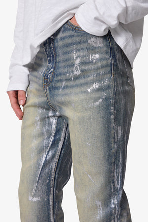 Waxed Super Stacked Denim - Blue