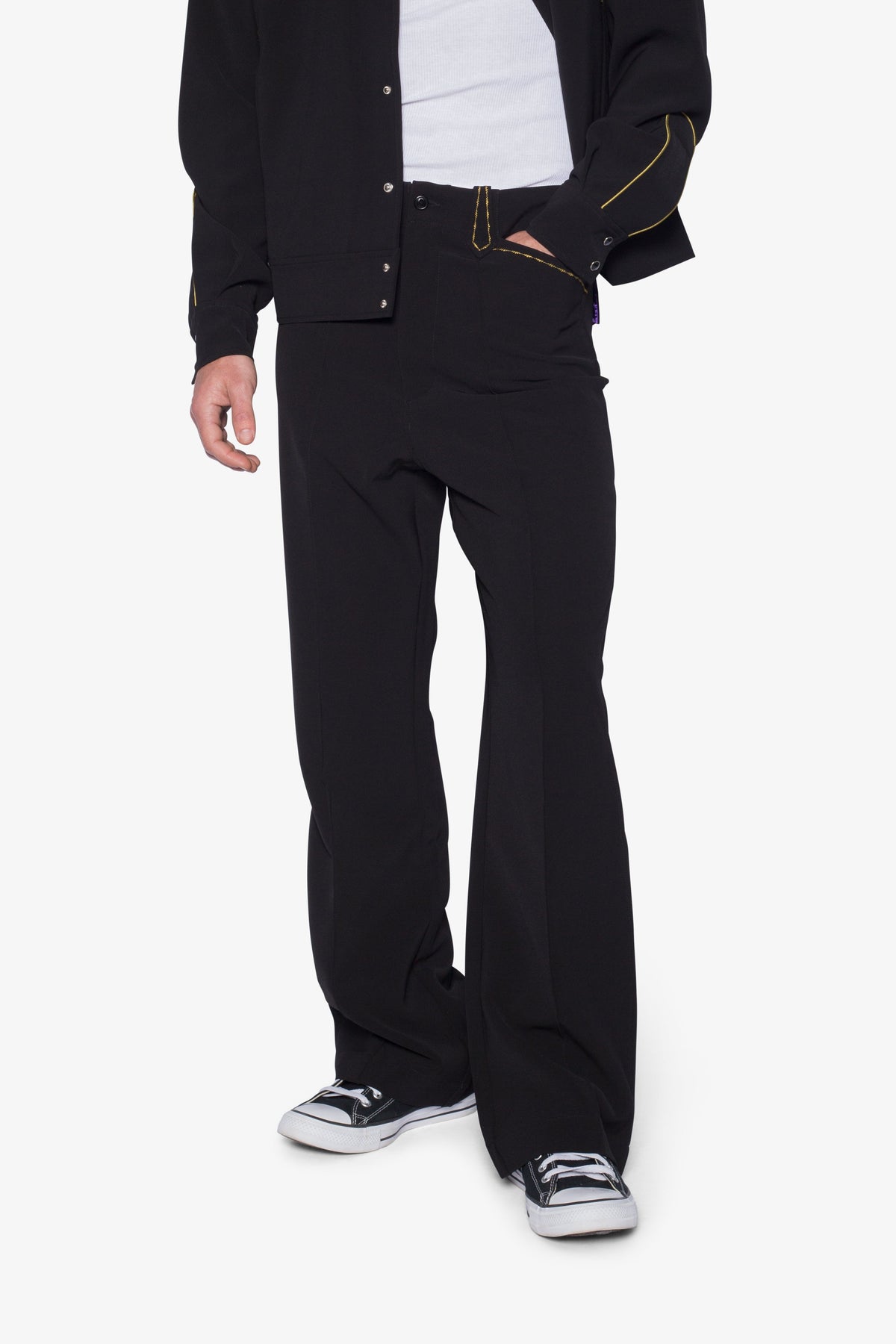 Western Stitch Trouser Pants - Black/Gold